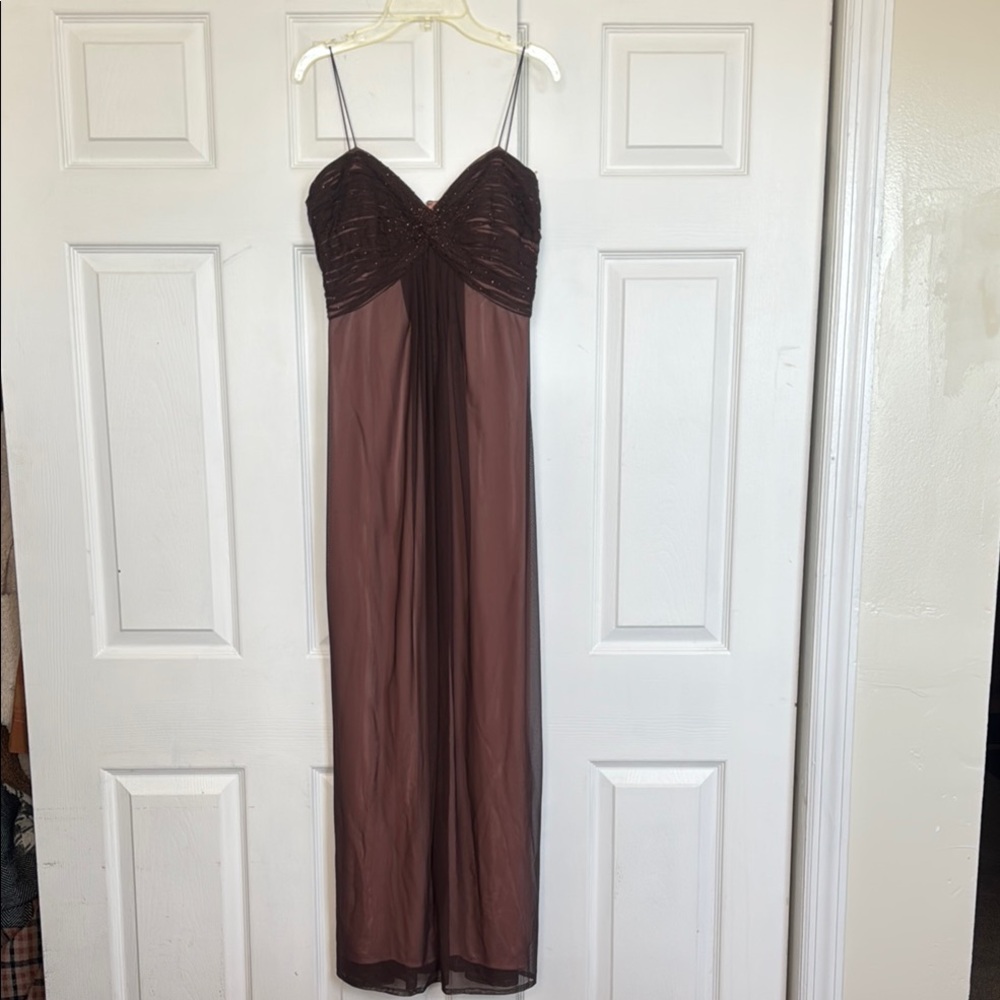 JS Boutique Strapless Brown Dress